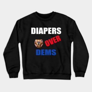 Funny Real Men Wear Diapers Trump 2024 Crewneck Sweatshirt